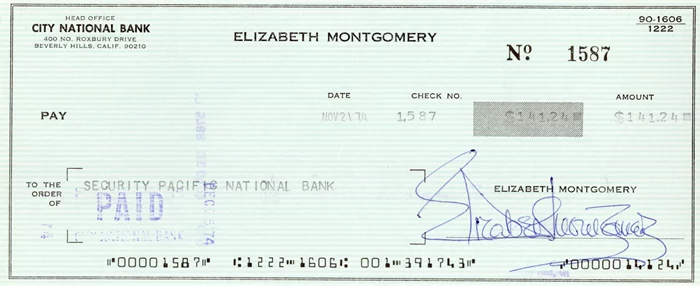 Elizabeth Montgomery autograph