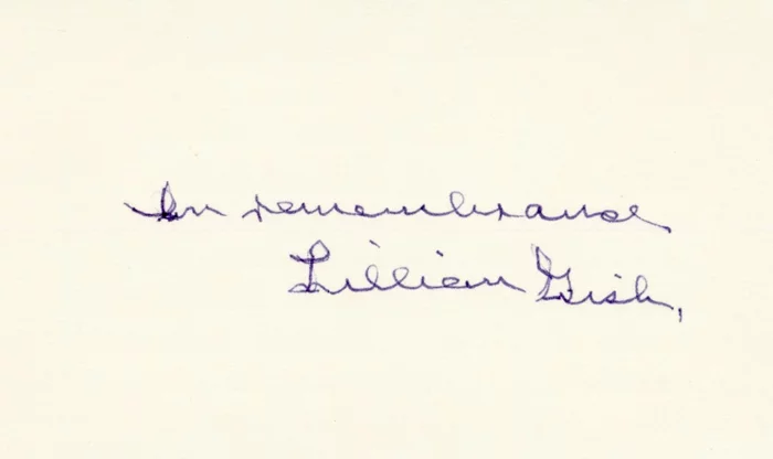 Lillian Gish autograph