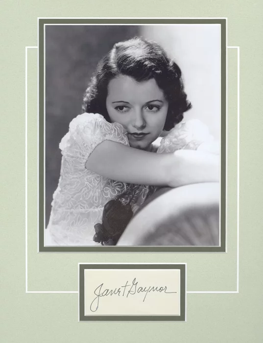 Janet Gaynor autograph