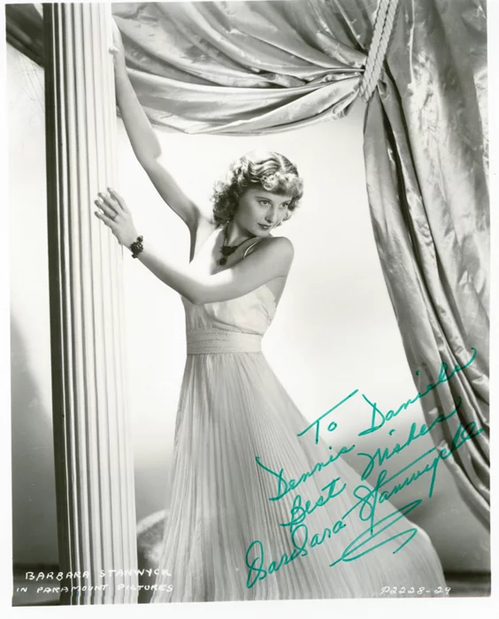 Barbara Stanwyck autograph