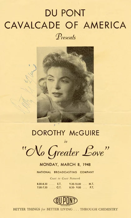 Dorothy McGuire autograph