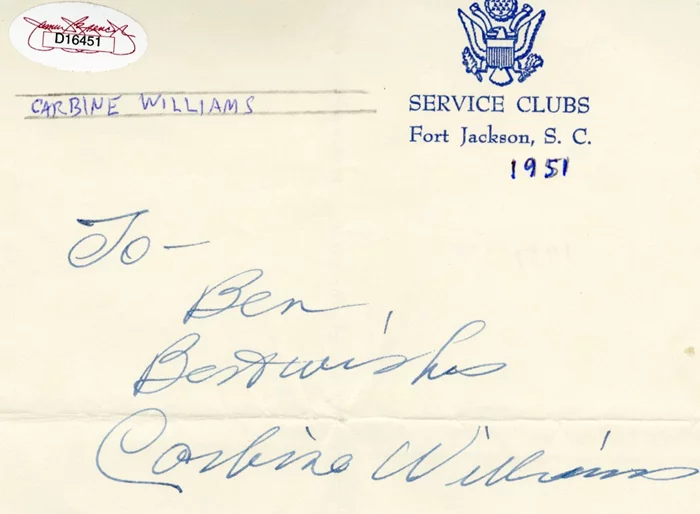 Carbine Williams autograph