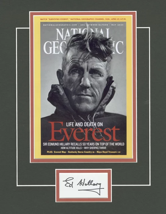 Sir Edmund Hillary autograph