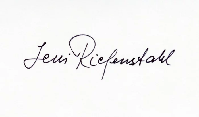 Leni Riefenstahl autograph