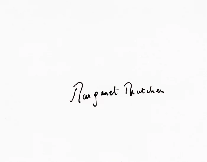 Margaret Thatcher autograph