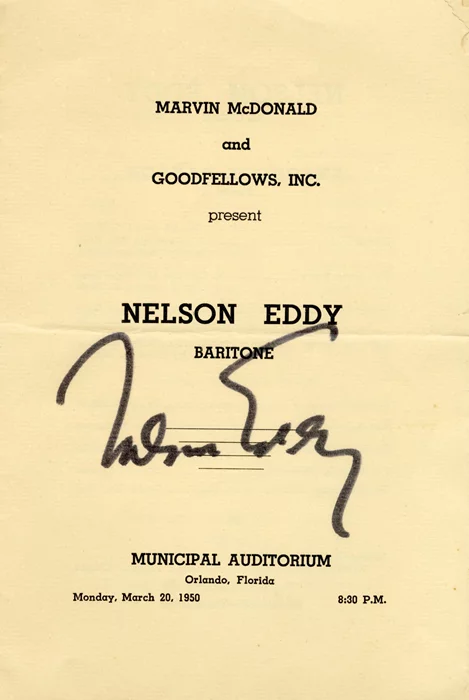 Nelson Eddy autograph