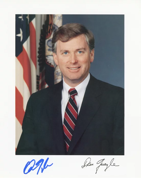 Dan Quayle autograph