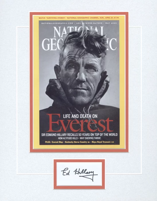 Sir Edmund Hillary autograph