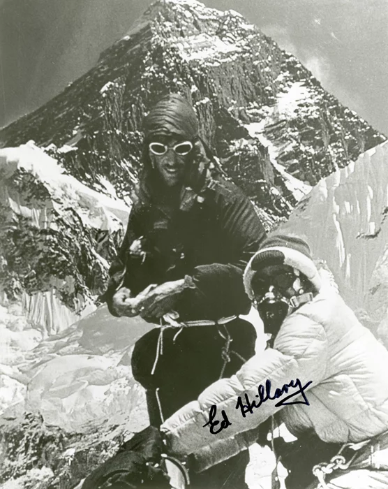 Sir Edmund Hillary autograph