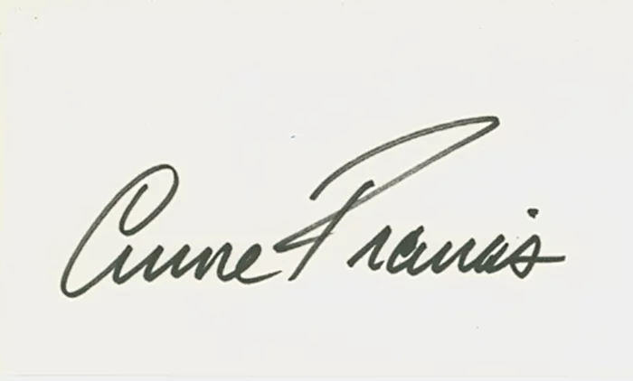 Anne Francis autograph