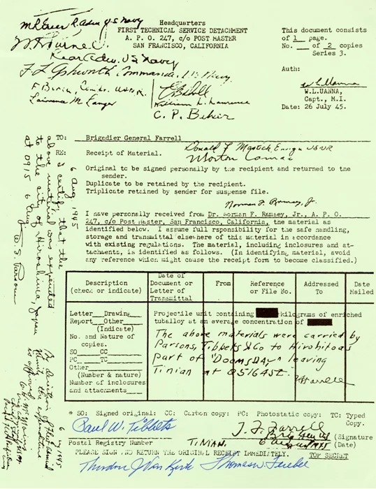 Enola Gay autograph