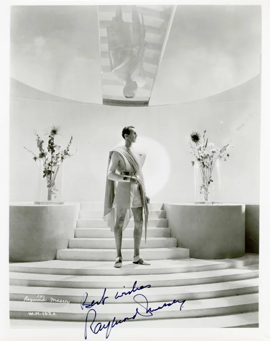 Raymond Massey autograph