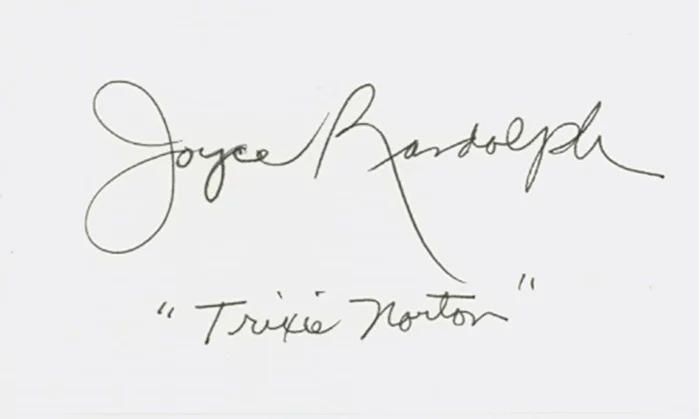 Joyce Randolph autograph