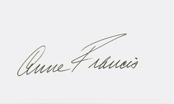 Anne Francis autograph