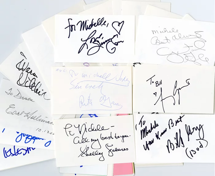 Inscribed 3x5 Lot autograph