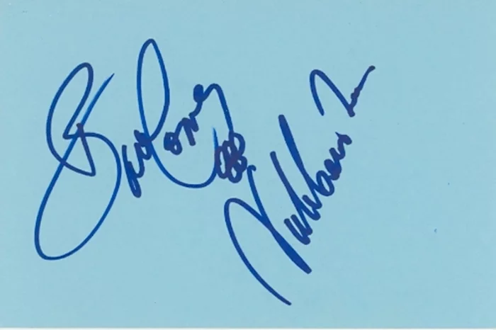 Bart Conner and Nadia Comaneci autograph