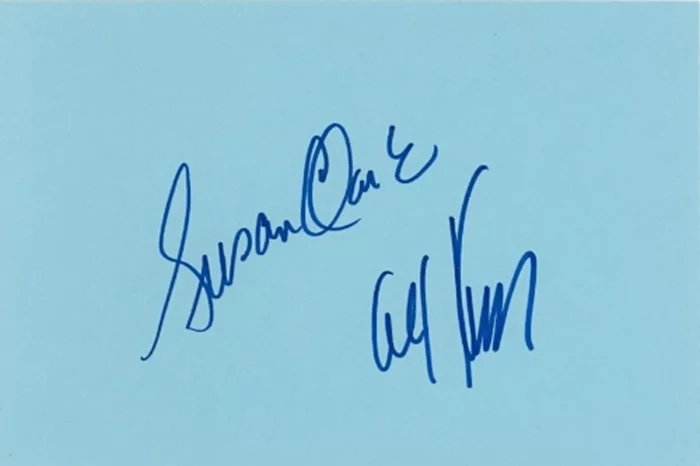 Alex Karras and Susan Clark autograph