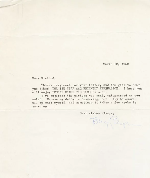 Anthony Perkins autograph