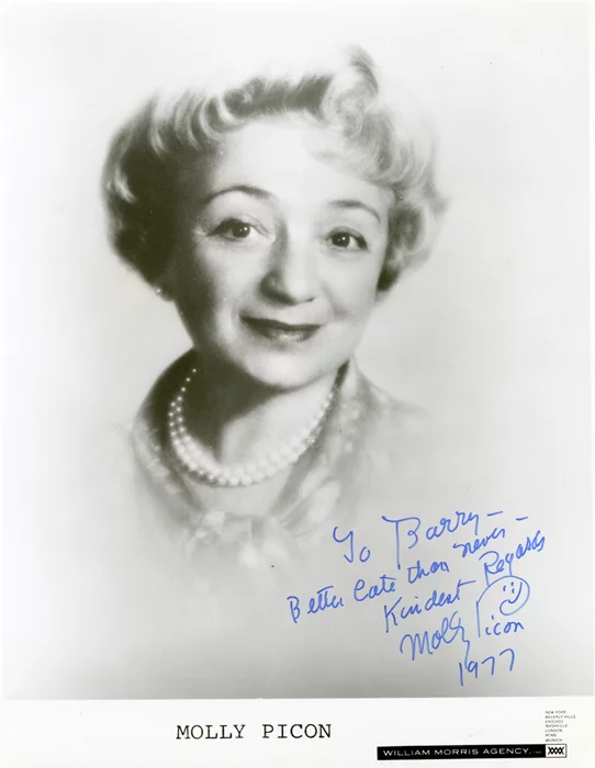 Molly Picon autograph