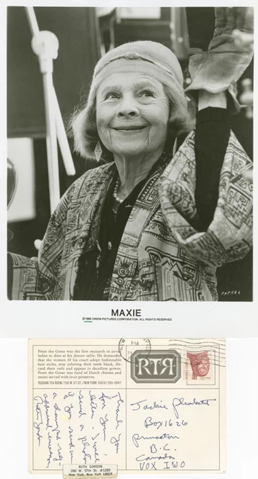 Ruth Gordon autograph