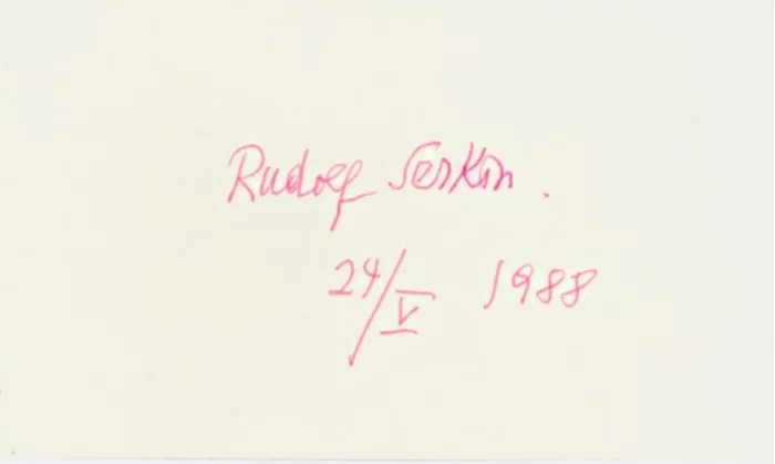 Rudolf Serkin autograph
