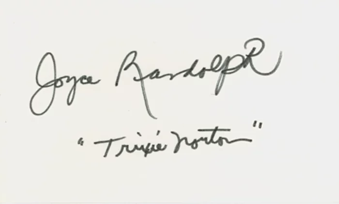 Joyce Randolph autograph