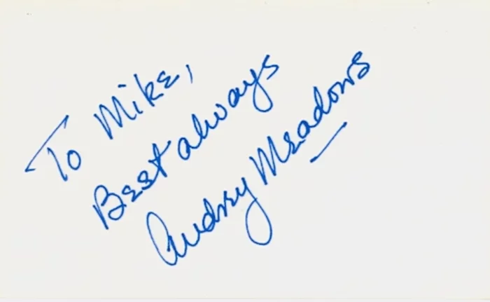 Audrey Meadows autograph