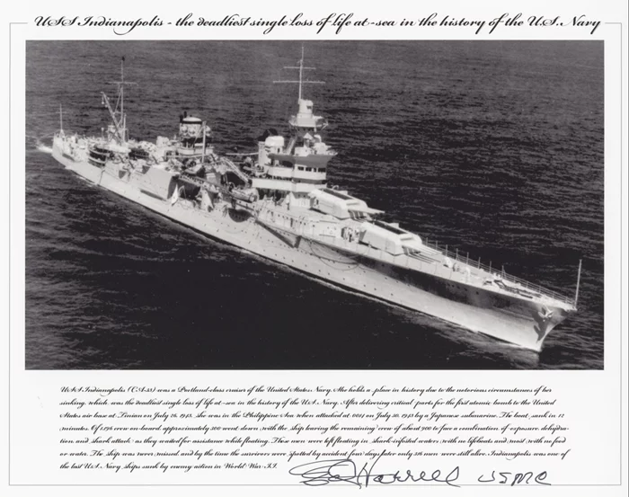USS Indianapolis autograph