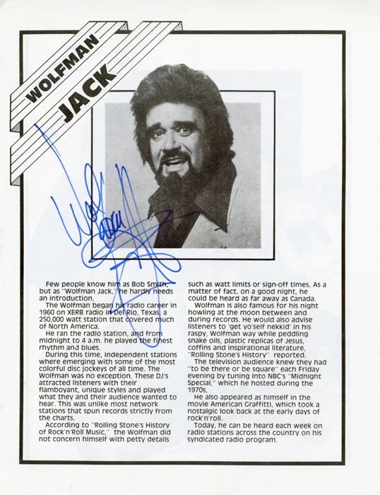 Wolfman Jack autograph