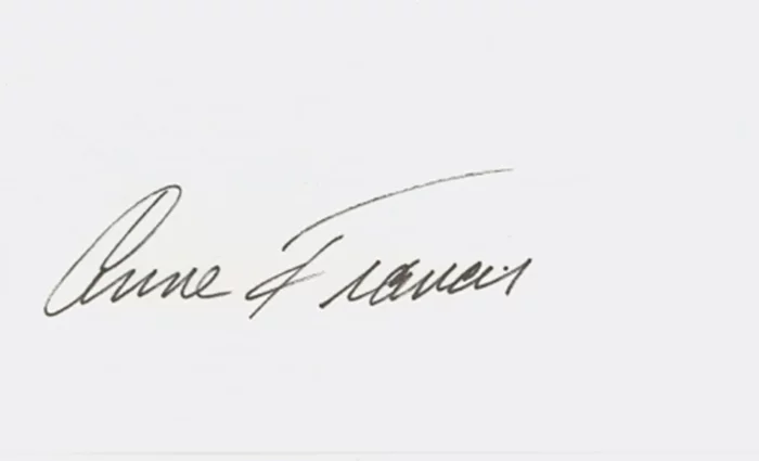 Anne Francis autograph
