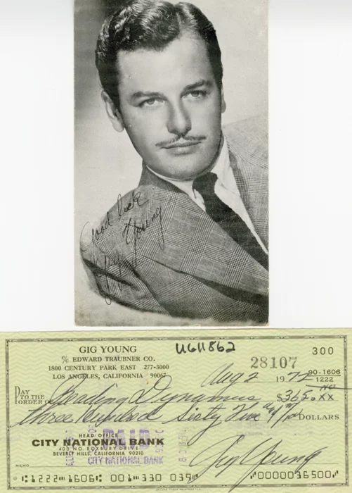 Gig Young autograph