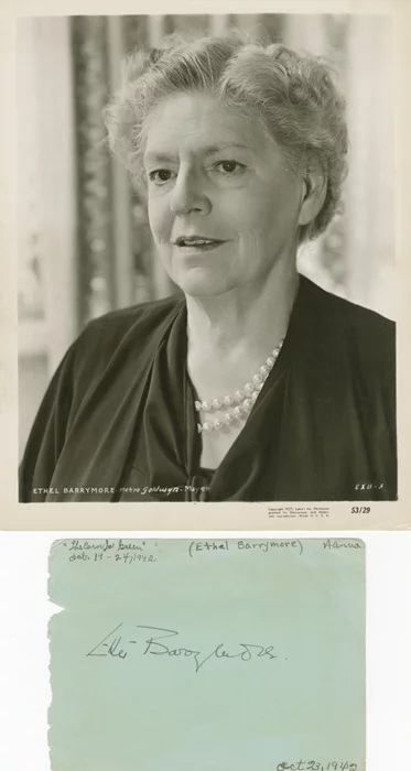Ethel Barrymore autograph