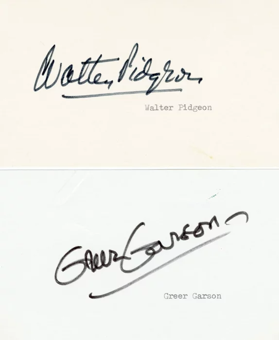 Garson and Pidgeon autograph