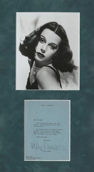 Hedy LaMarr autograph
