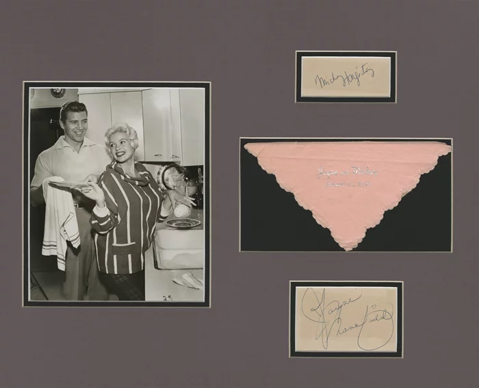 Jayne Mansfield and Mickey Hargitay autograph