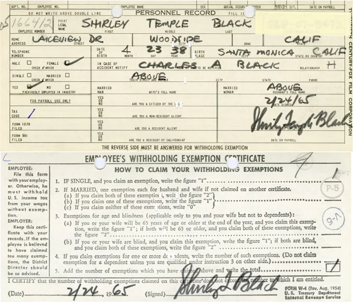 Shirley Temple-Black autograph
