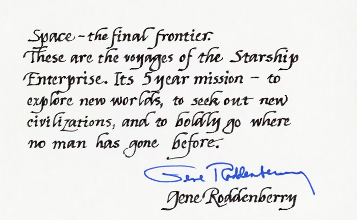 Gene Roddenberry autograph