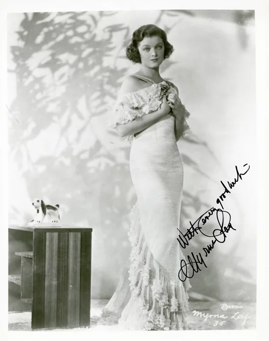 Myrna Loy autograph