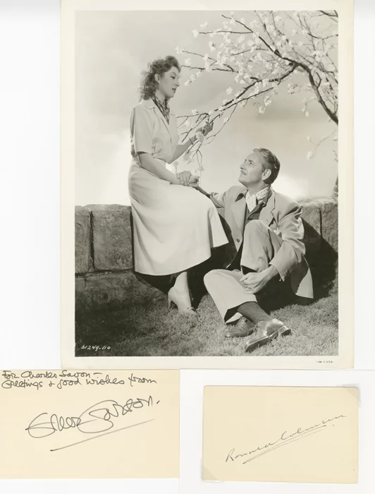 Greer Garson and Ronald Colman autograph