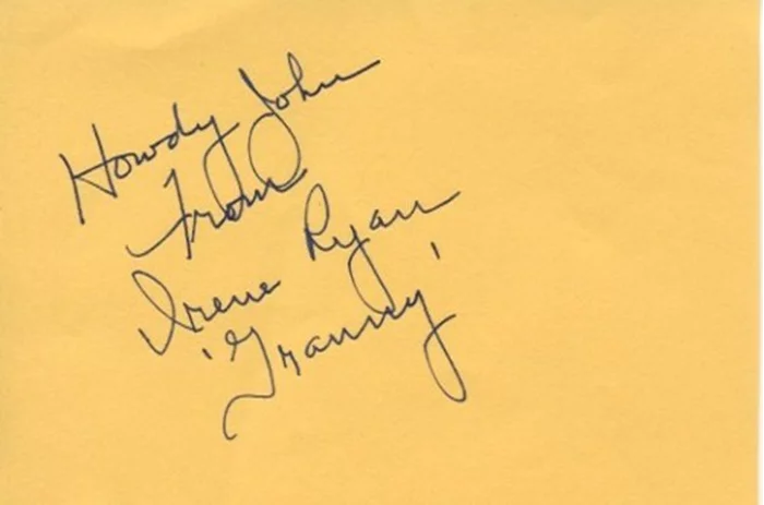 Irene Ryan autograph