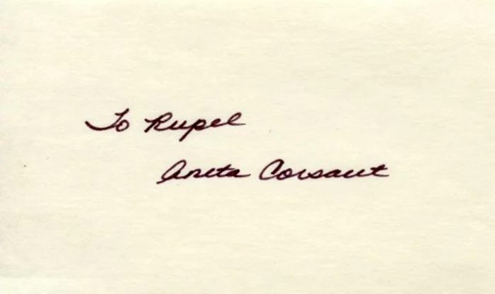 Aneta Corsaut autograph