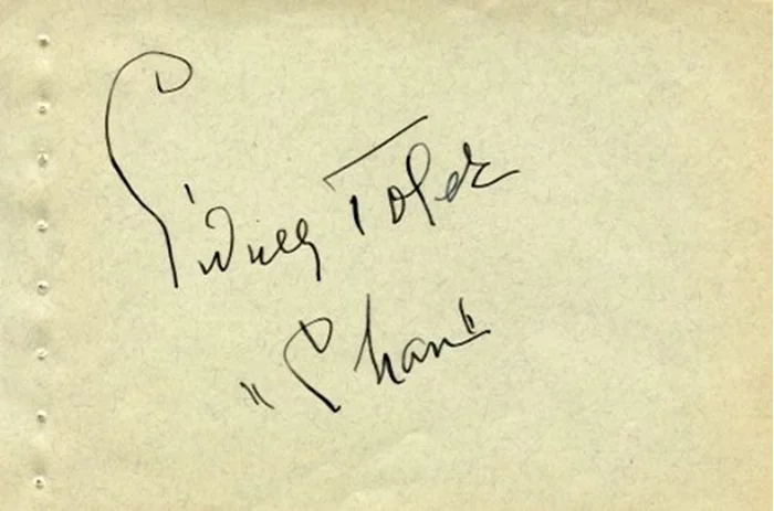 Sidney Toler autograph