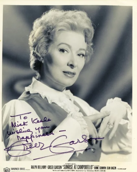 Greer Garson autograph