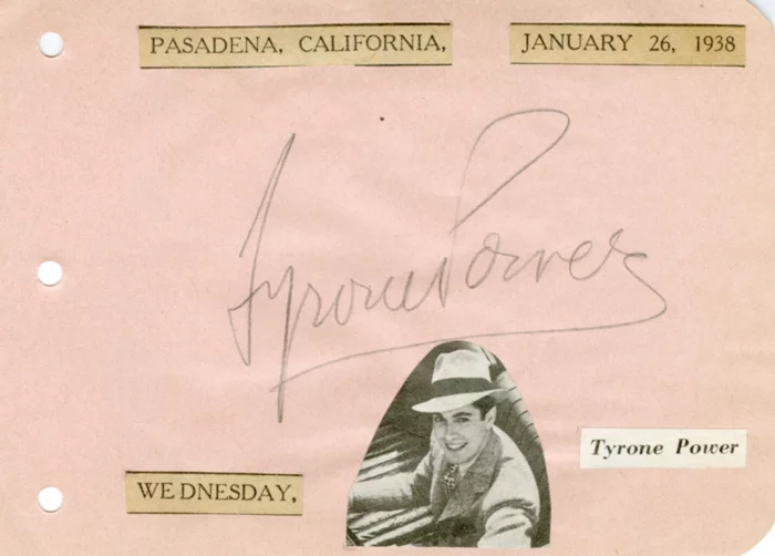 Tyrone Power autograph