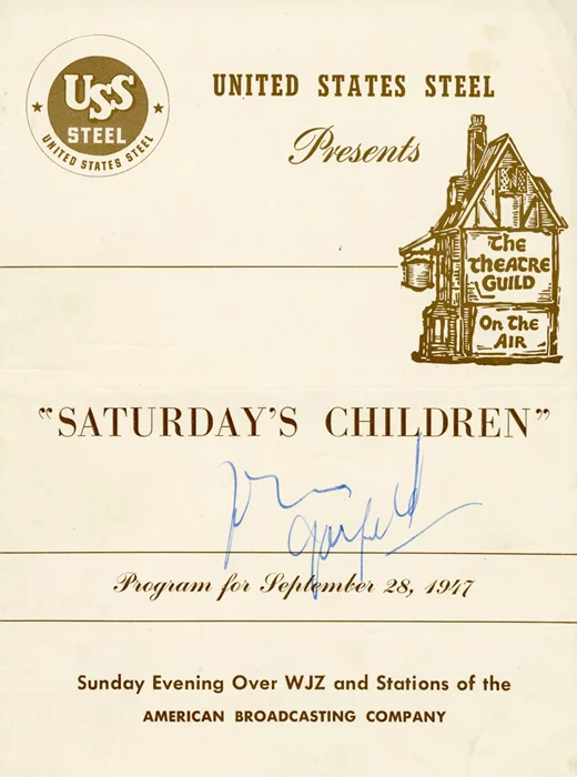 John Garfield autograph