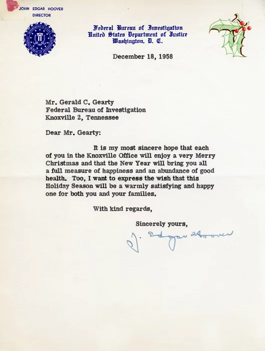 J. Edgar Hoover autograph