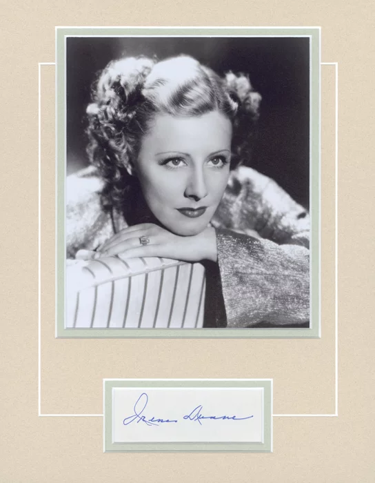 Irene Dunne autograph