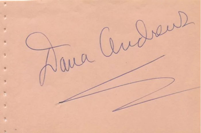 Dana Andrews autograph