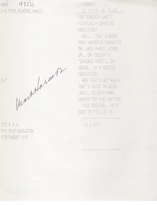 Mark Harmon autograph