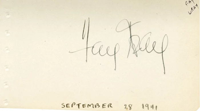 Fay Wray autograph